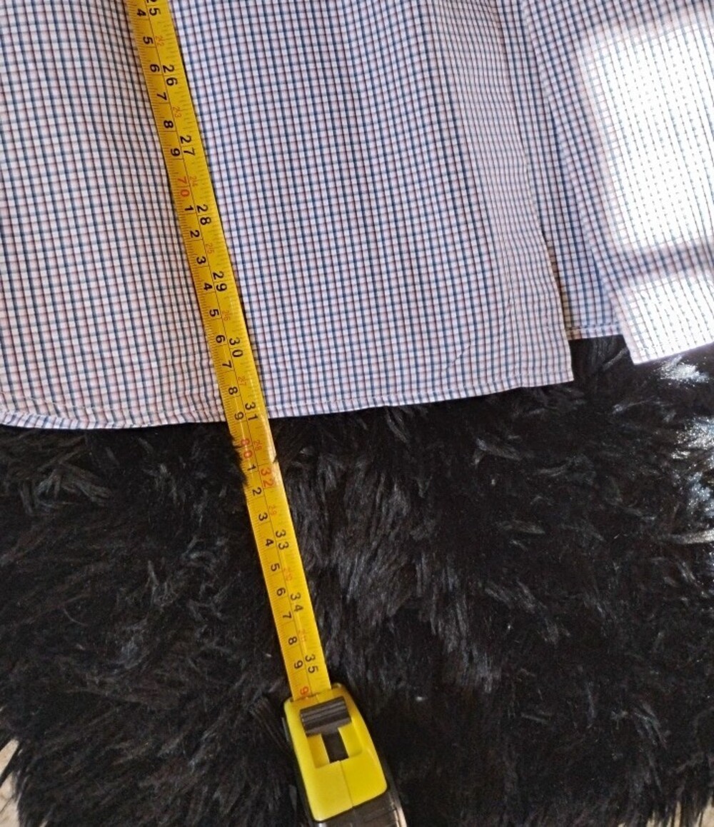 Tall Men’s White/Pink/Blue Micro-Check Dress Shirt - Picture 5 of 7